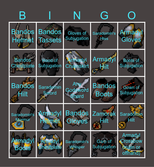 Runescape 3 Bingo Card