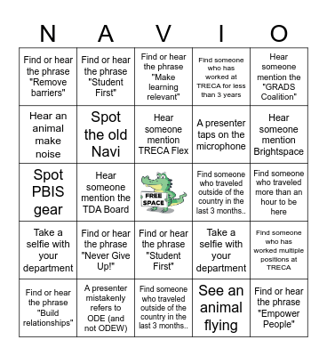 Gator Day 2024 NAVIO Bingo Card