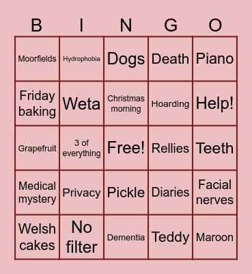 Celebrating Tess Bingo Card