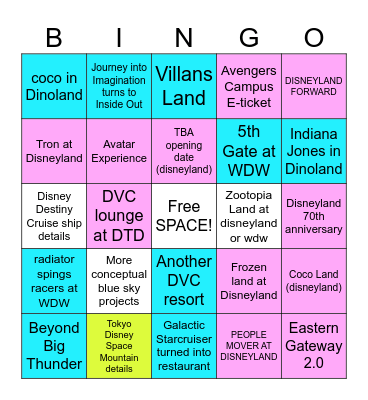 D23  Bingo Card