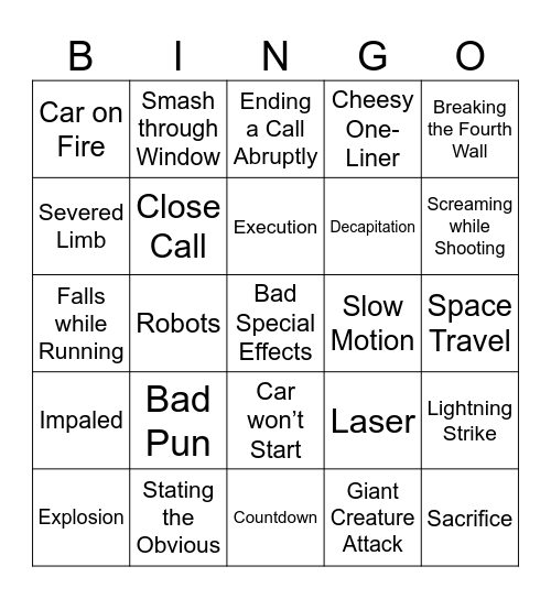 BINGOFLIX: Sharknado! Bingo Card