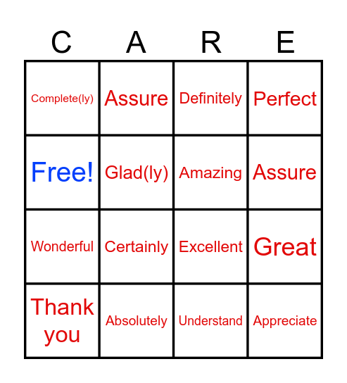 Positivity Bingo Card