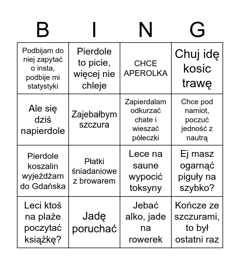 Paprykowe bingo 2024 Bingo Card