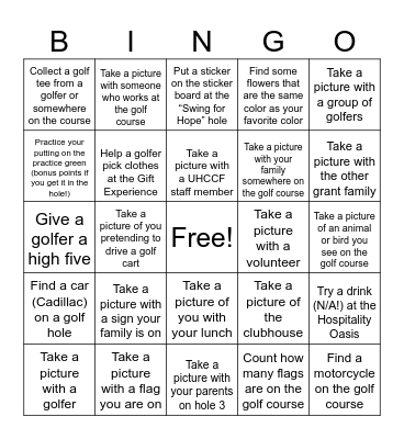 UHCCF MN GOLF BINGO Card