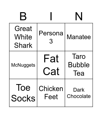 BINGUS Bingo Card