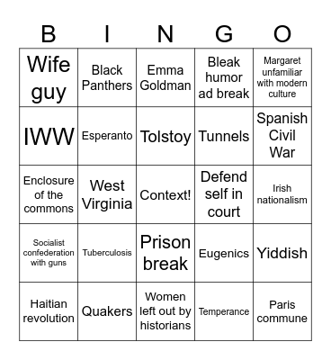 CPWDCS Bingo Card