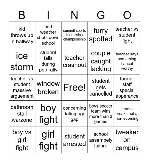 Summit Bingo Card