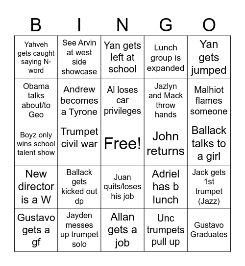 24-25 school year Bingo Card