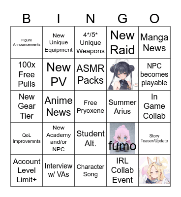 BA 3.5* Stream Bingo Card