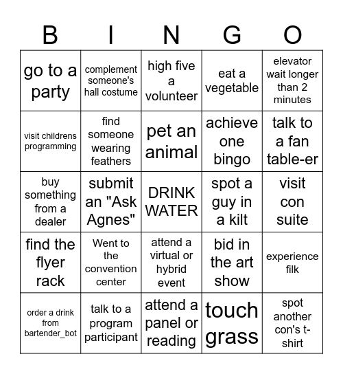 Con Bingo Card