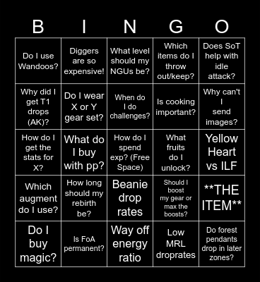 #clock-avsp BINGO Card