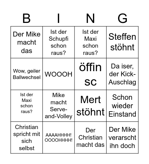 CM Finals Bingo Card