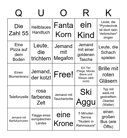 Quorkelbingo Card