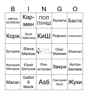 Bingo party от Кристины Подберецкой Bingo Card
