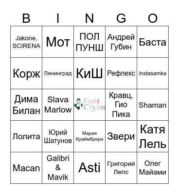 Bingo party от Кристины Подберецкой Bingo Card