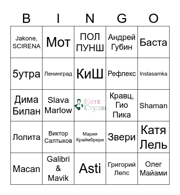 Bingo party от Кристины Подберецкой Bingo Card