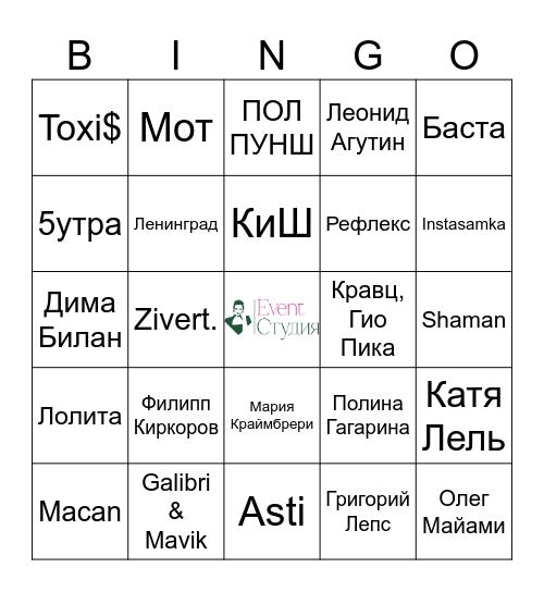 Bingo party от Кристины Подберецкой Bingo Card