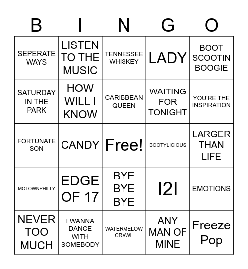 Ultimate Mix Tape Bingo Card