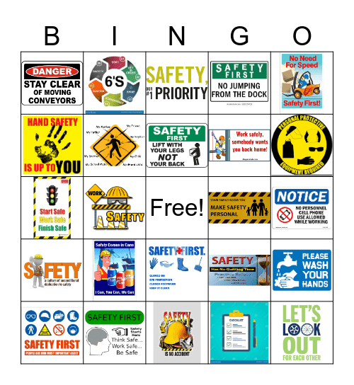 THINKING SAFETY Bingo Card