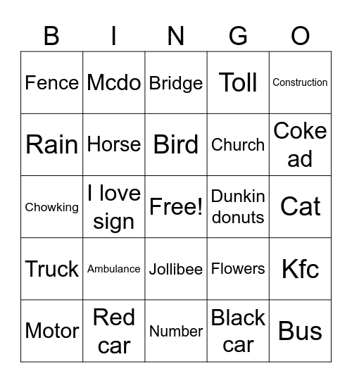 Roach Bingo Card