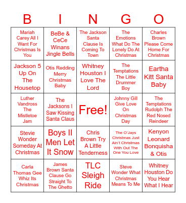 Christmas in July Bingo Card
