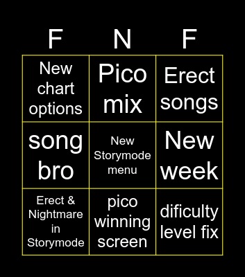 FNF  UPDATE Bingo Card