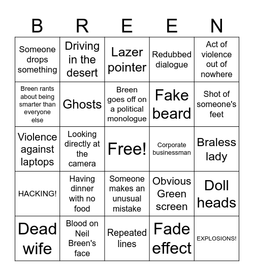 Let's Play BREEN-GO! Bingo Card