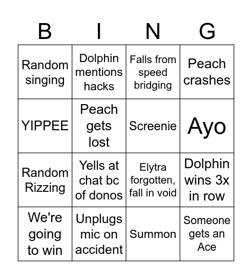 Peach CQ BINGO! Bingo Card