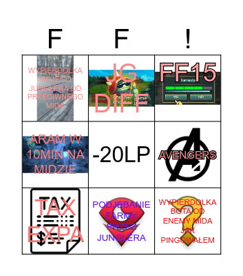 MIDLANE BINGO Card