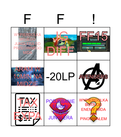 MIDLANE BINGO Card