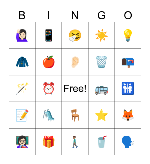 Expectations Bingo Card