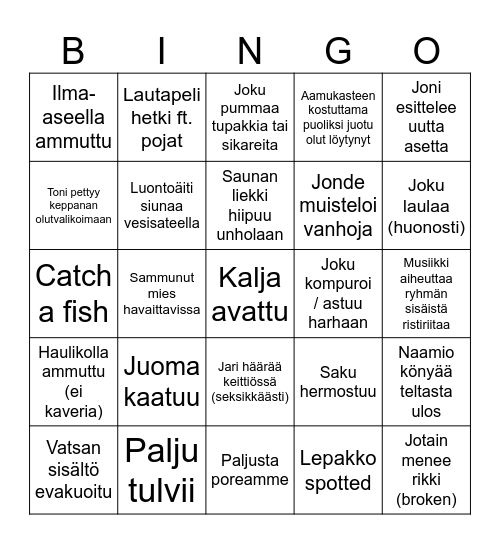 Tammela Bingo (Bango Bongo) 2024 Bingo Card
