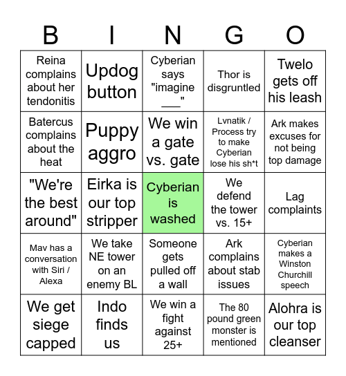 SOCK Saturday Bingo - Tower Defense Mode Bingo Card