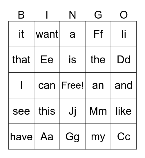 Bingo Card
