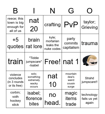 cowboy Bingo Card