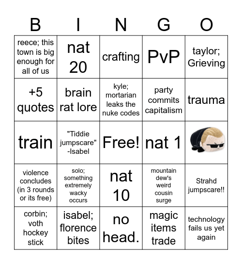 cowboy Bingo Card