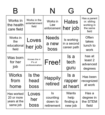 Find Someone Who Bingo Card