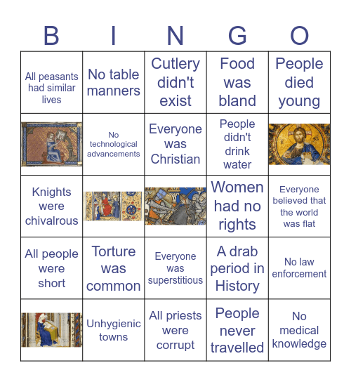 Myths of Medieval Europe Bingo Card