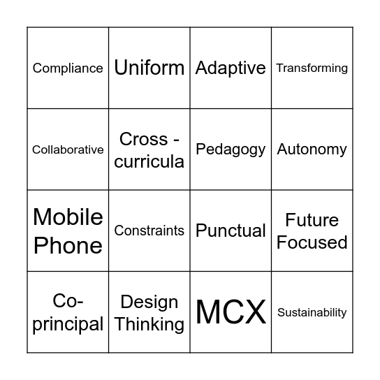 MC Bingo Card