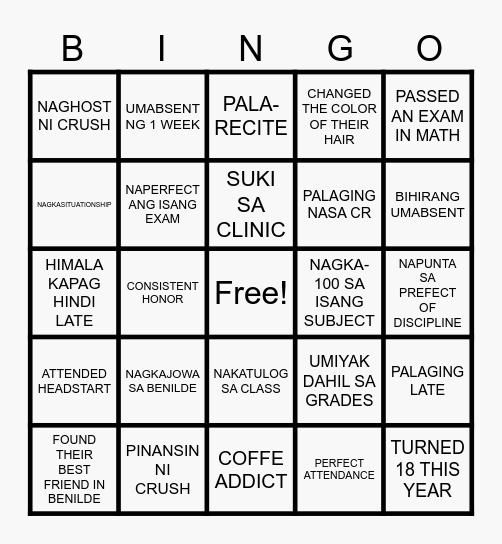 SDA14 Bingo Card