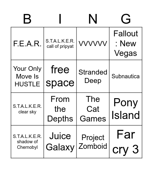 droboso bing Bingo Card