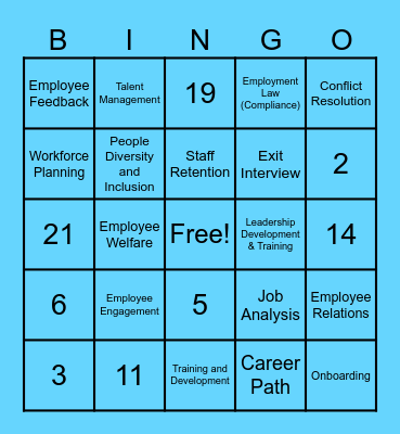 HCM BINGO Card