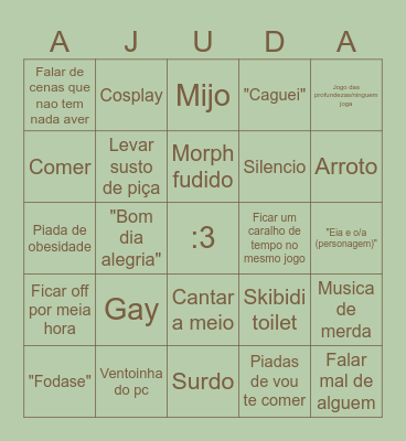 BINGO DE CALL Bingo Card