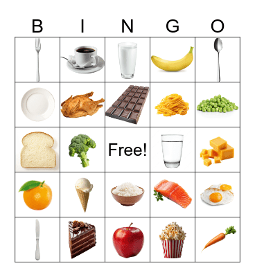 Food Bingo Card