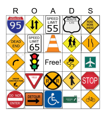 Road Sign Bingo! Bingo Card