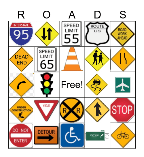 Road Sign Bingo! Bingo Card