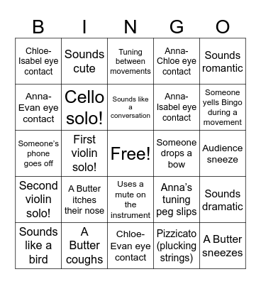 Butter Bingo Card