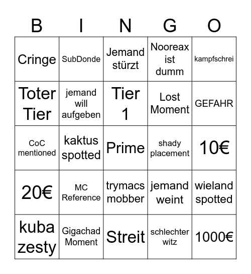 Nerd in the Dirt Bingi Bingo Card