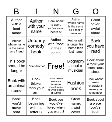 Library Bingo Card