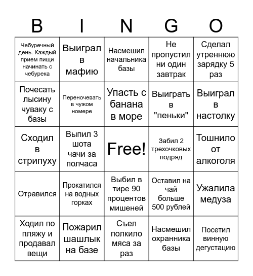 Моя Анапа Bingo Card